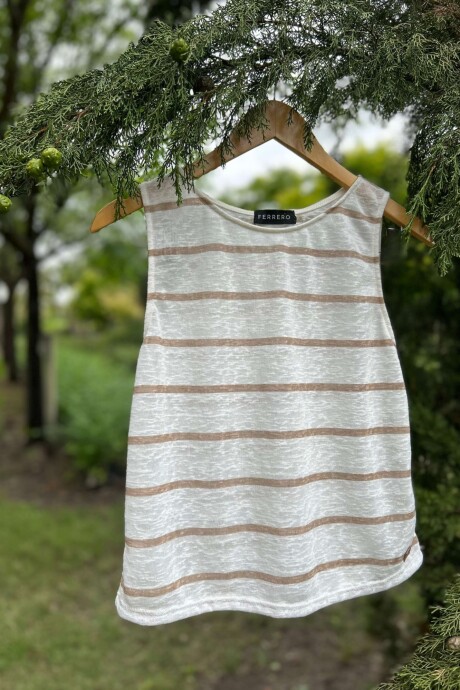 Musculosa Loica Blanco y beige