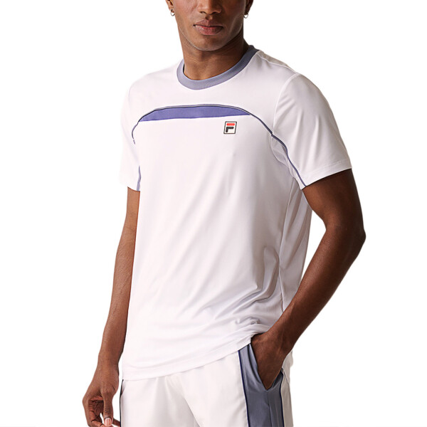 Fila Remera manga corta Backspin sleeve Hombre - Blanco/Carbon azul Blanco-Carbon