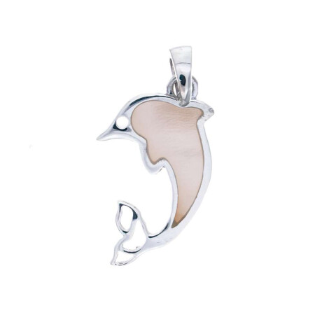 Dije de plata 925 con nácar Delfin