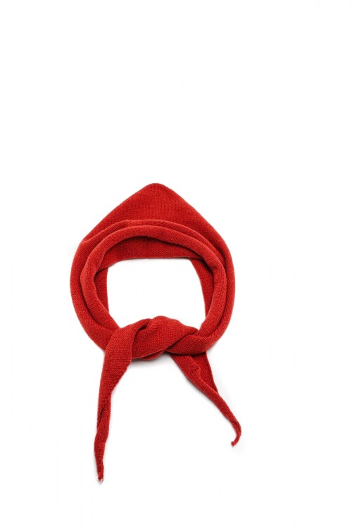 Bufanda Triangular Tejida Rojo