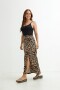 Falda midi estampada MARRON