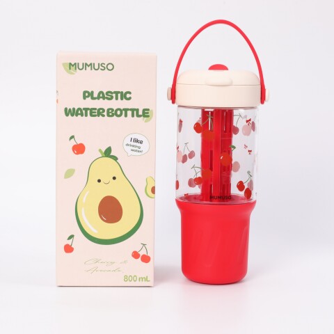 BOTELLA DE PLÁSTICO PORTÁTIL DE CEREZAS CON INFUSOR (ROJA/800 ML) BOTELLA DE PLÁSTICO PORTÁTIL DE CEREZAS CON INFUSOR (ROJA/800 ML)