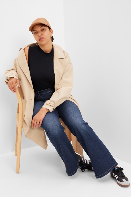 Jean 70S Flare Tiro Alto Mujer Dark Wash