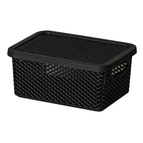 Caja Canasto Organizador con Tapa Línea Paramount 18x13x8Cm Negro