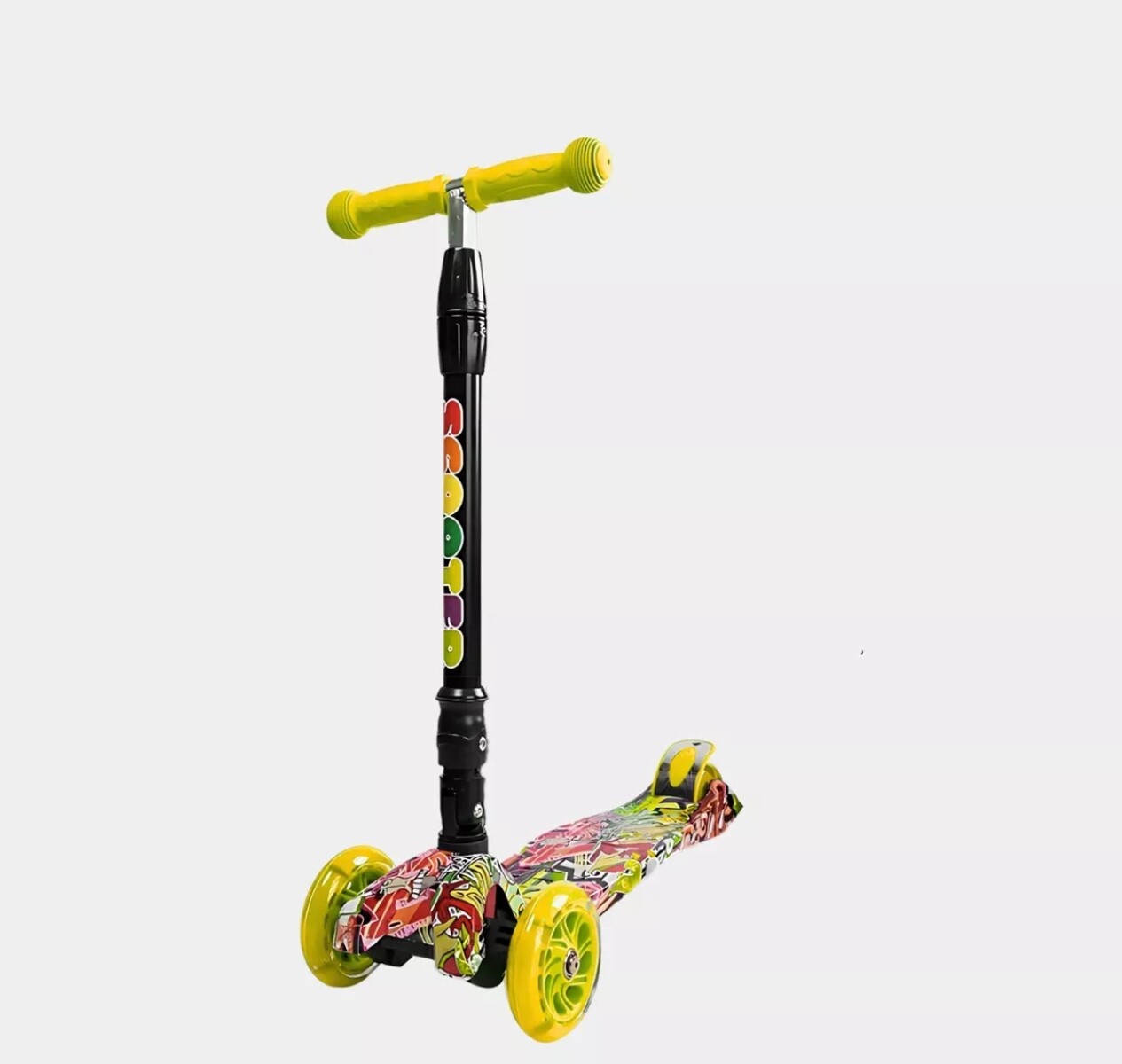 Monopatín Piccoly 3 Ruedas Para Niños Ajustable Con Luces - Amarillo 