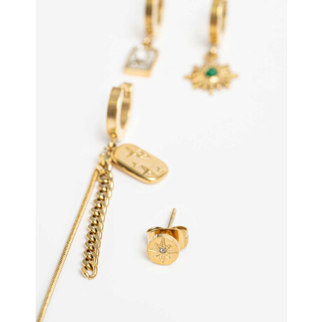 Set De Aros De Acero Dorado