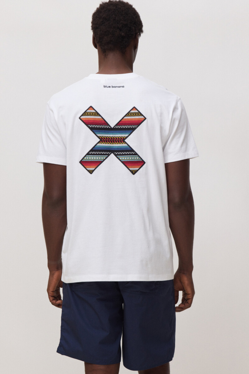 Remera Classic Blue Banana White