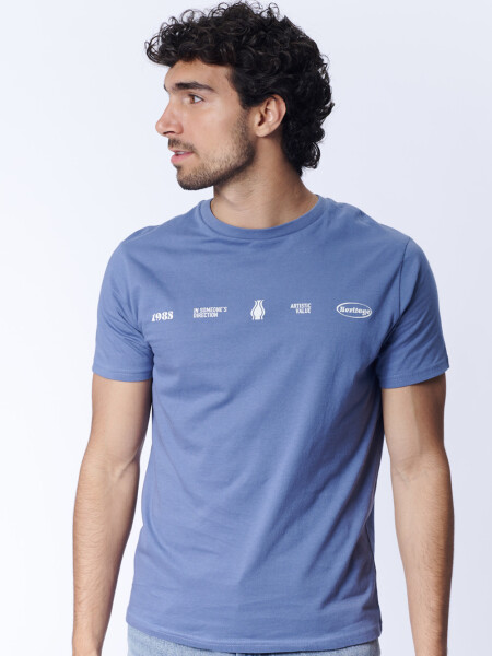 Remera estampa Iconos Azul
