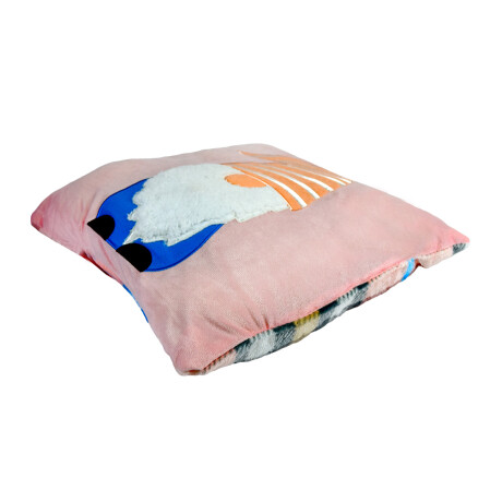 Almohadon navideño con aplique de duende Almohadon navideño con aplique de duende