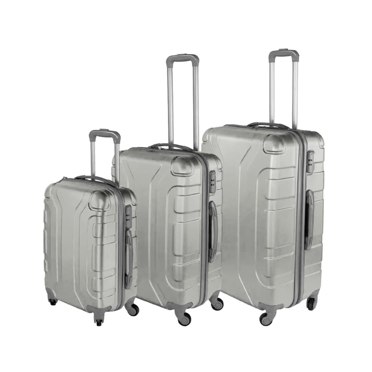 Set de 3 valijas de viaje rígidas Arye con ruedas - Gris 