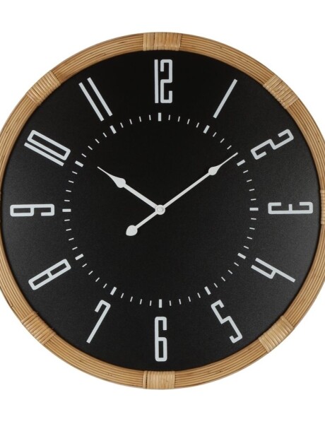 RELOJ DE PARED MDF/RATTAN D60X5CM NEGRO RELOJ DE PARED MDF/RATTAN D60X5CM NEGRO