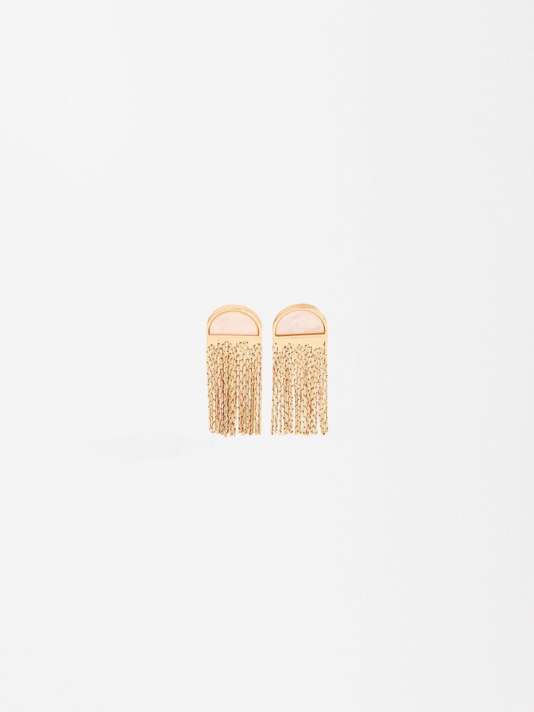 Pendientes Efecto Cascada beige