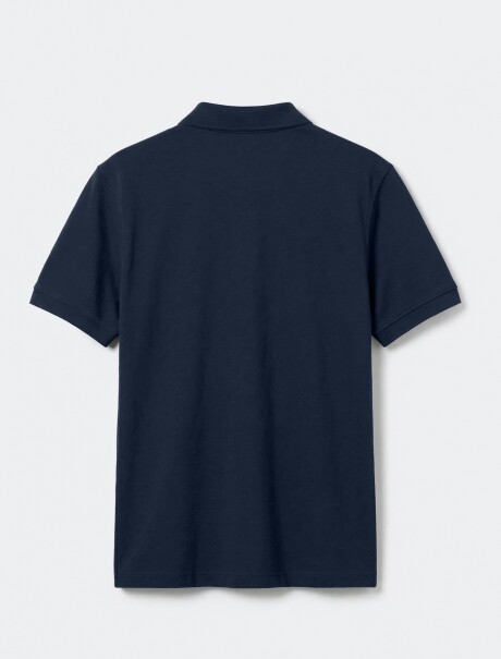CAMISETA BÁSICA CON CUELLO AZUL OSCURO