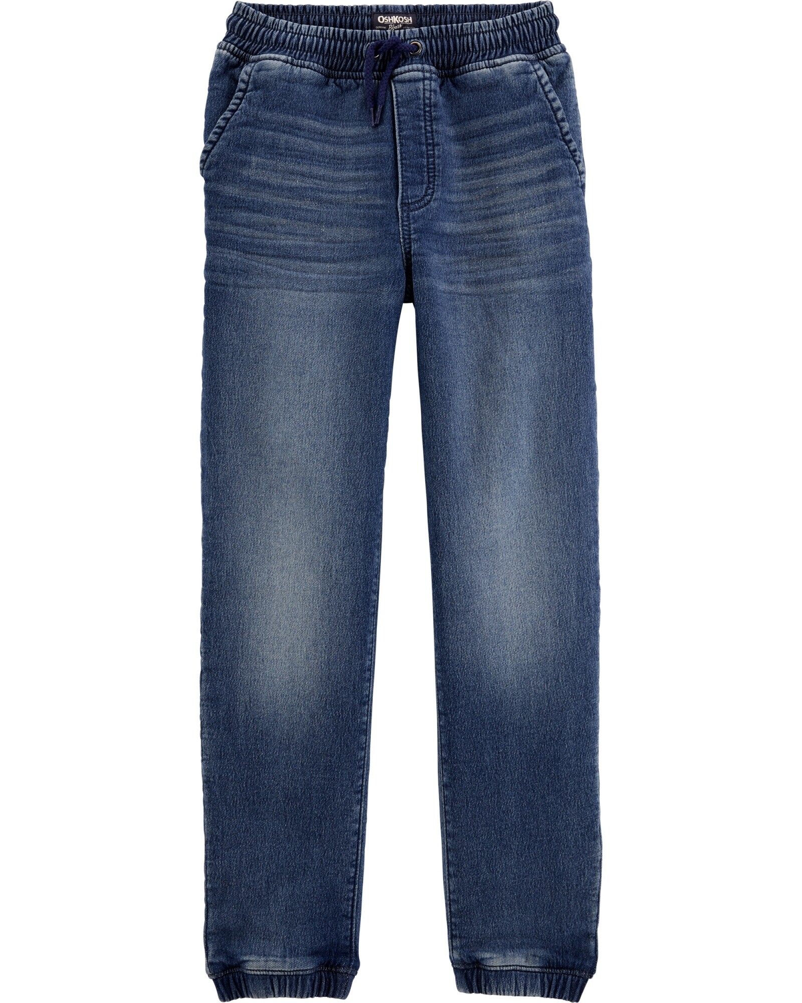 Pantalón de jean con cintura elastizada y cordón Sin color