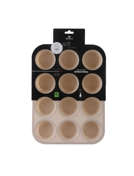 MOLDE MUFFIN X12 SILICONA 36X26.5X2CM BEIGE MOLDE MUFFIN X12 SILICONA 36X26.5X2CM BEIGE