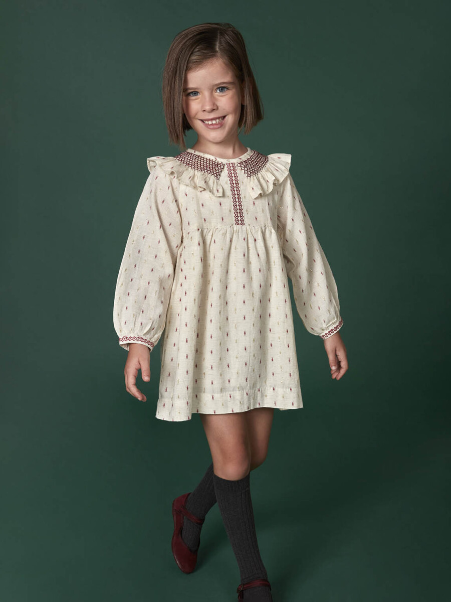 Vestido Dobby Piedra Claro Melange
