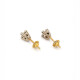 Caravanas En Oro 18K 2 Colores Y Brillantes Caravanas En Oro 18K 2 Colores Y Brillantes