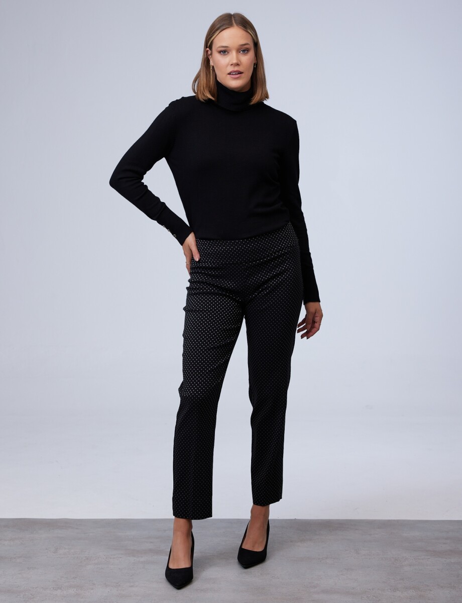 Pantalon Bordado - Negro/blanco 