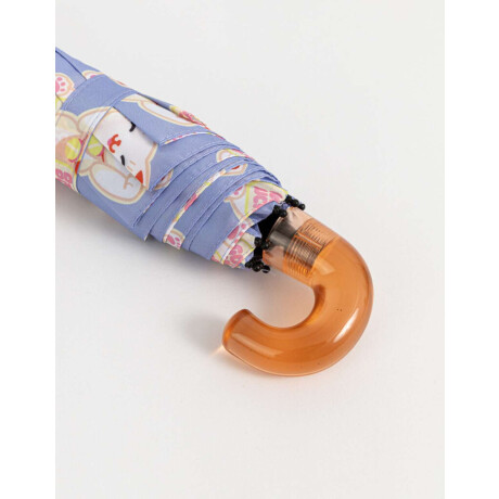 Paraguas Corto Estampado Azul Celeste