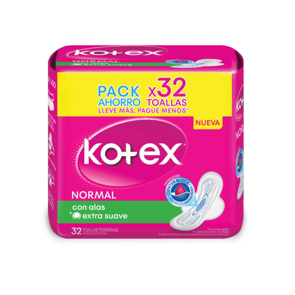 KOTEX TOALLA FEM NORMAL C/A PAQ. X 32 UN única