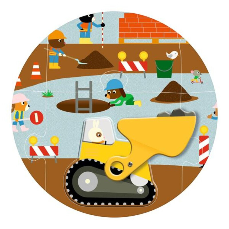 Puzzle Gigante Vehículos de Obra Djeco Puzzle Gigante Vehículos de Obra Djeco