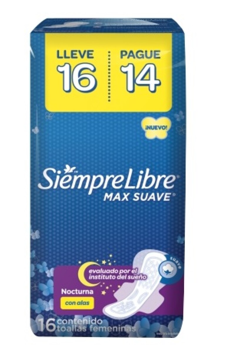 TOALLAS FEMENINAS SIMPRE LIBRE ADAP NOCHE Y DIA LLEVE 16 PAGUE 14 