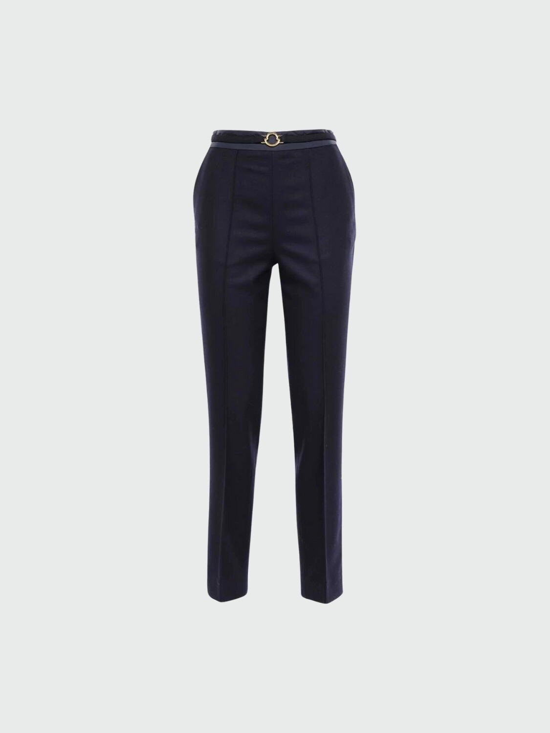 Moncler -Pantalón clásico de lana con bolsillos Azul Marino