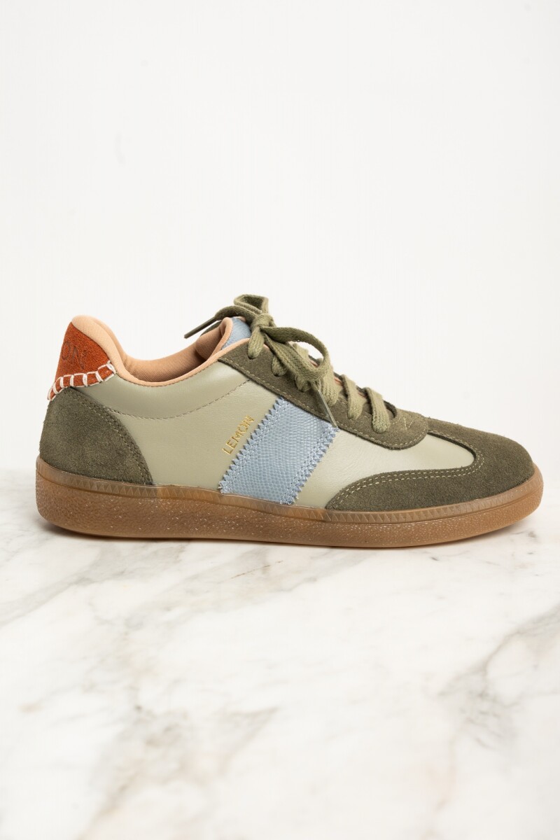 Zapatilla Cuero Combinada Safari