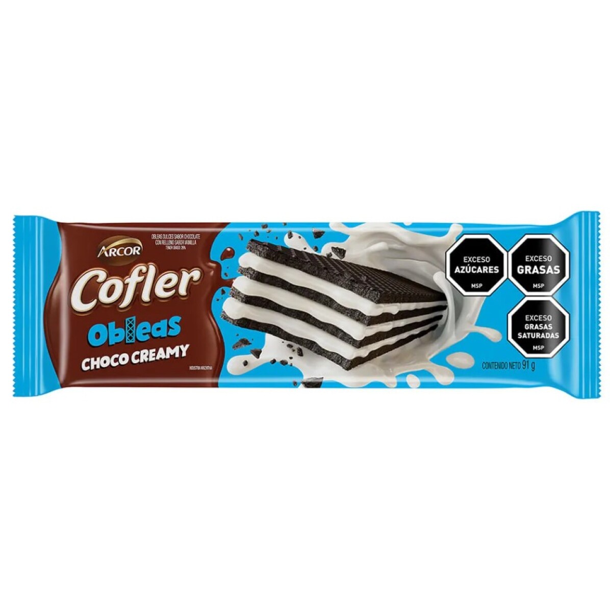 WAFFLE OBLEA COFLER 91G CHOCO RELL.VAINILLA 