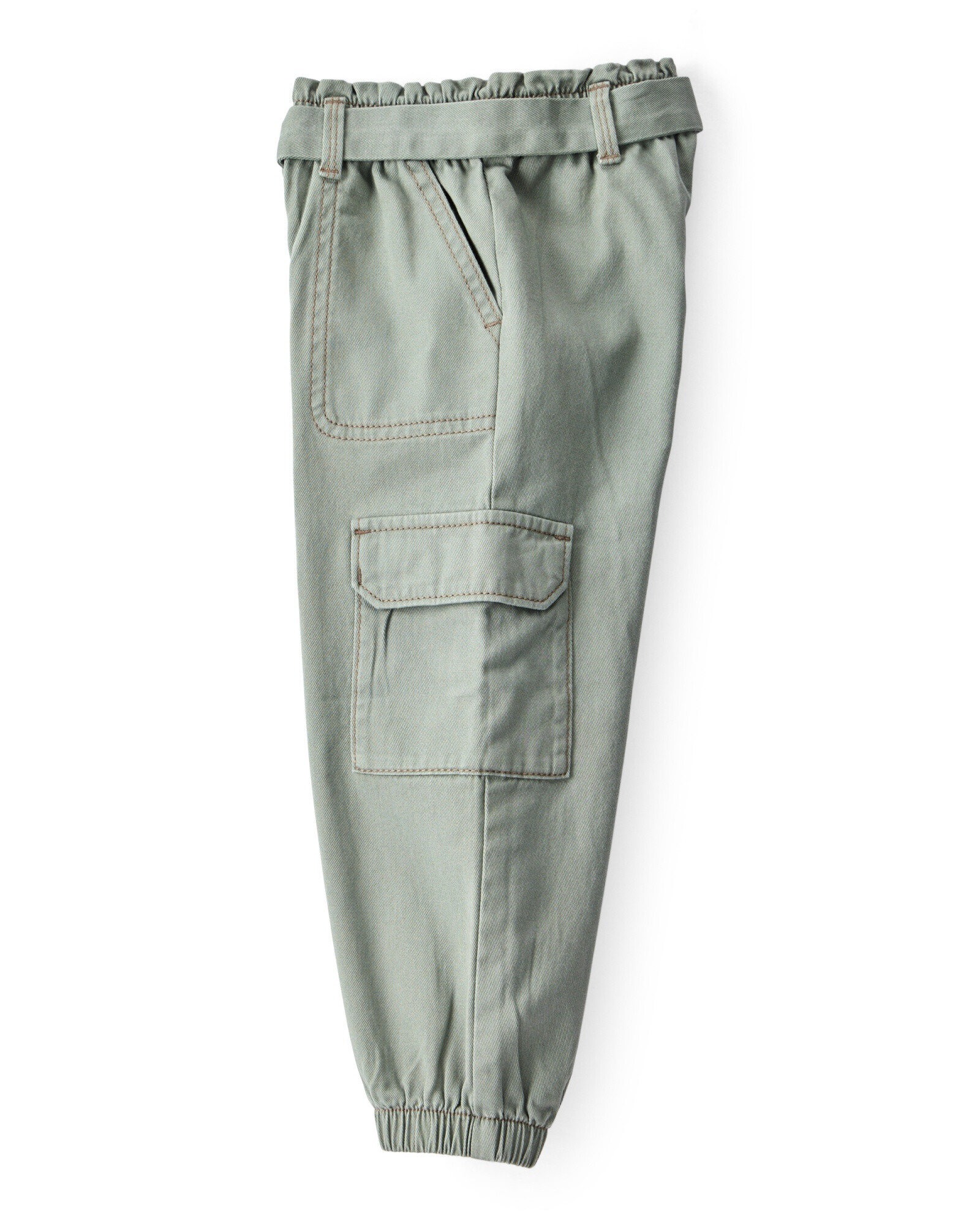 Pantalón cargo de algodón, verde Sin color