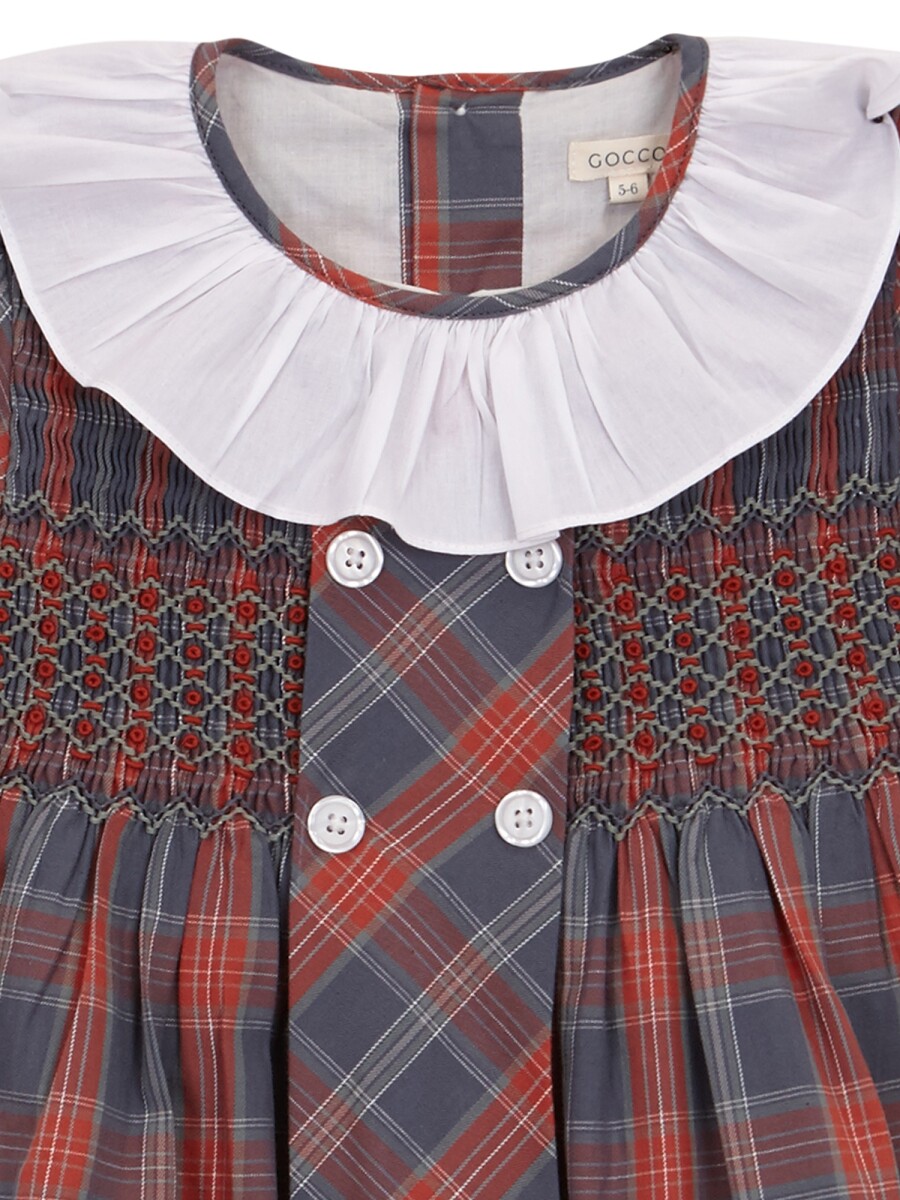 Vestido Cuadro Tartan Azul Pato