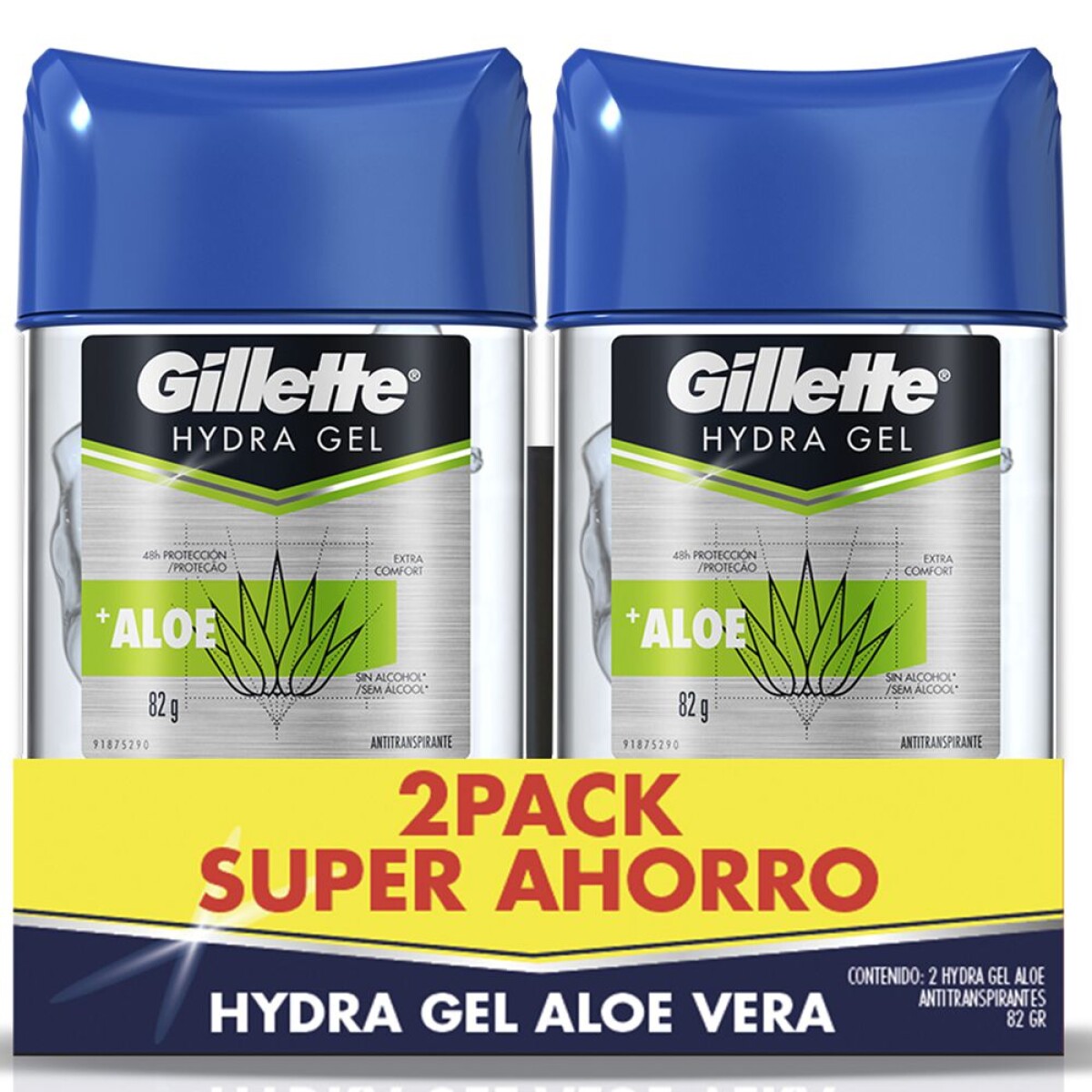 Pack Desodorante Hydra Gel Gillette Aloe 82gr x2 – Frescura y Cuidado