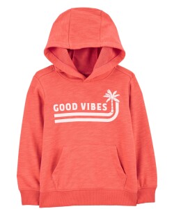 Canguro de algodón, anaranjado, estampa good vibes Canguro de algodón, anaranjado, estampa good vibes