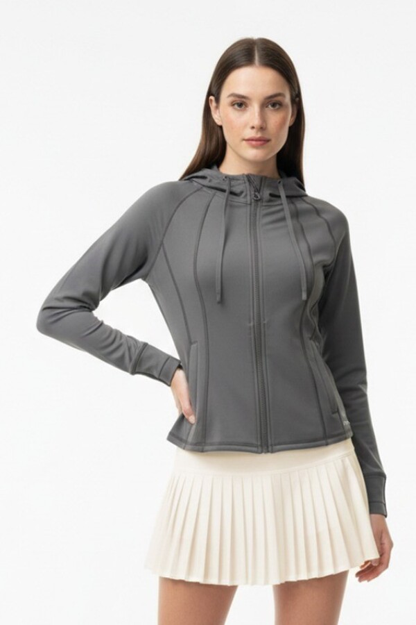 Campera de Supplex. Gris Oscuro