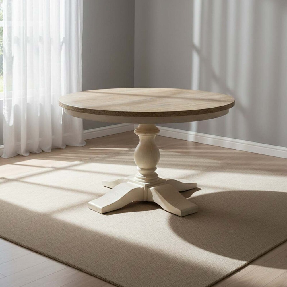 MESA DE COMEDOR PINO BLANCO REDONDA NE02