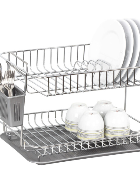 ESCURRIDOR DOBLE C/BANDEJA 36.5x27x27CM CROMADO ESCURRIDOR DOBLE C/BANDEJA 36.5x27x27CM CROMADO