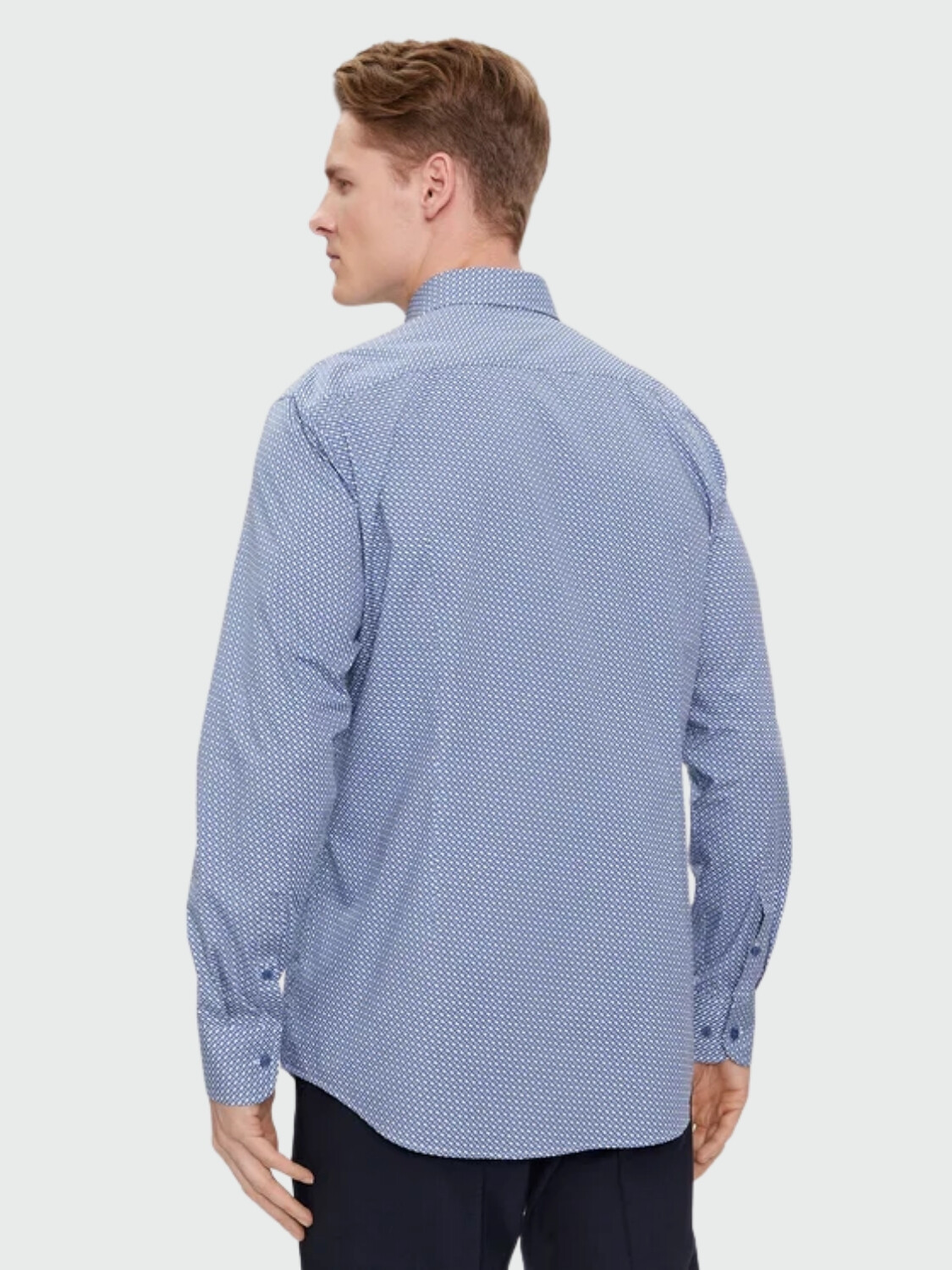 BOSS - Camisa slim fit con estampado de monogramas en algodón elastizado, H-HANK-KENT 0