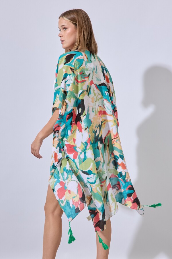 Kimono Print MULTI/VERDE