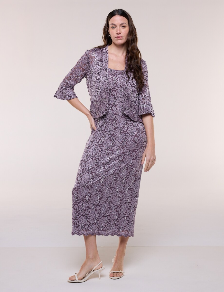 Conjunto Vestido & Chaqueta - Lavanda 