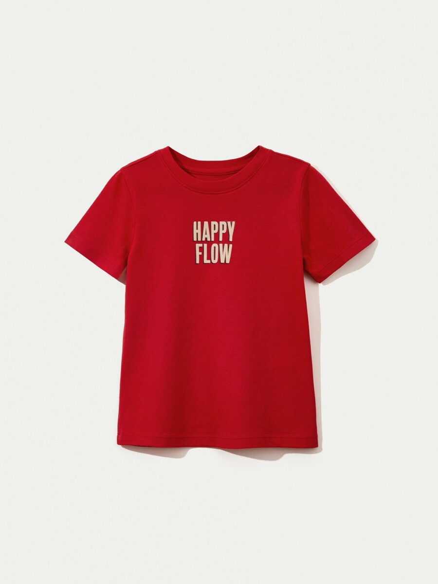 CAMISETA INFANTIL CON ESTAMPA - ROJO 