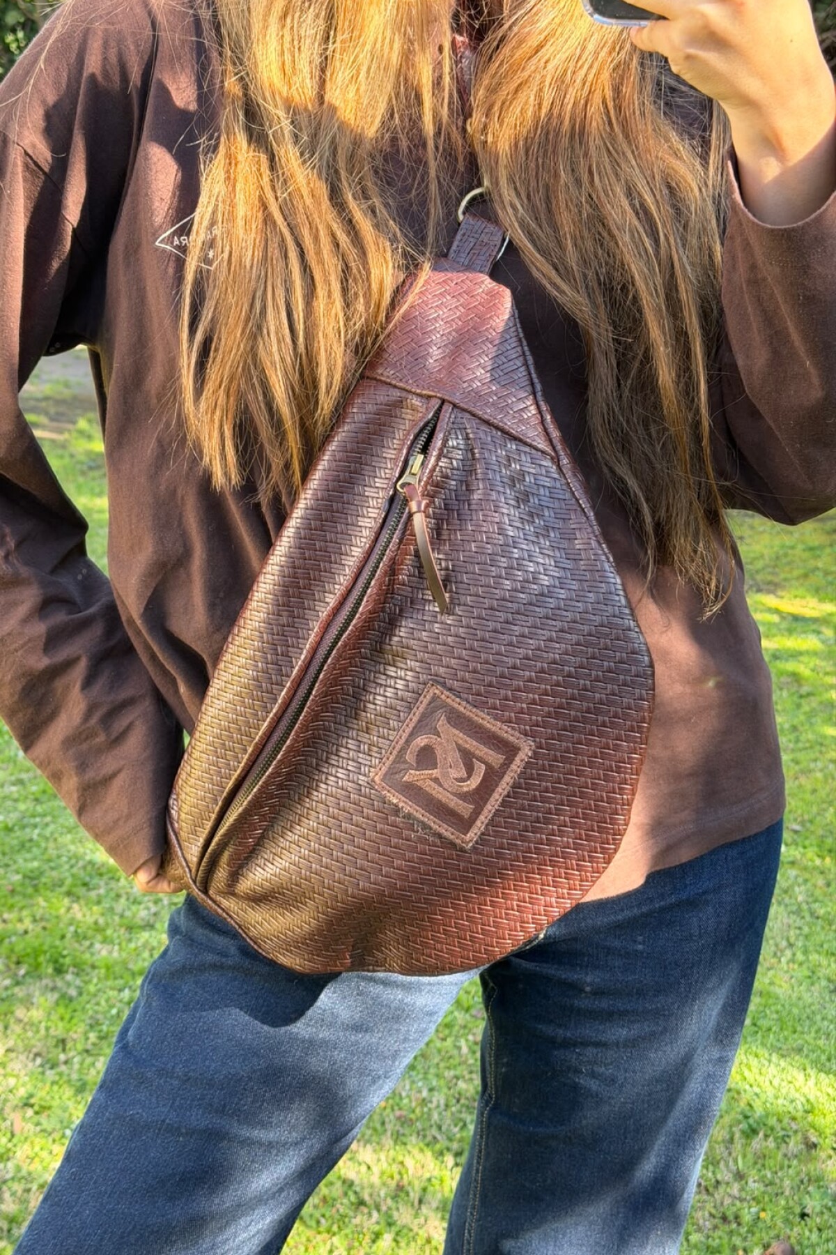 Braided Fanny Pack XL Chocolate