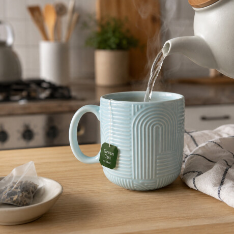 Taza de cerámica textura arcos Celeste