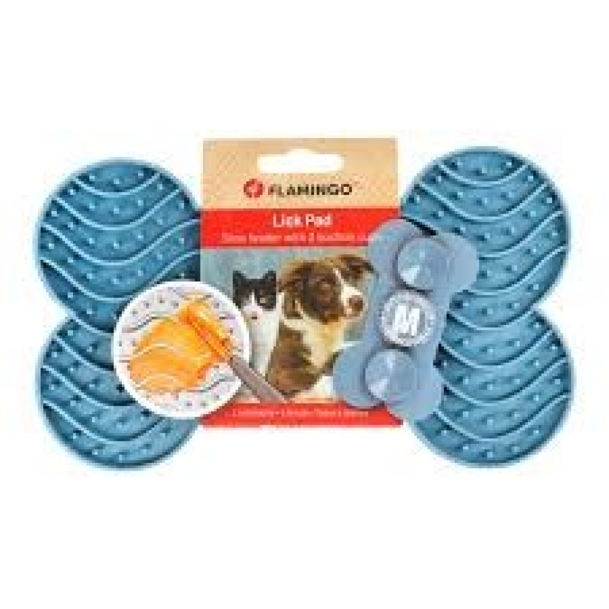 TAPETE PARA LAMER YUMMEE SILICONA HUESO PETRÓLEO M 21,8CM 