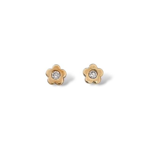 Caravanas Flor Zirconia-Plata y oro-Zirconia-CA5079 conpiedra