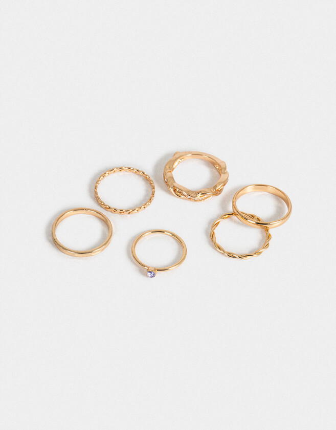 Sets Anillos Con strass Set De Anillos De Metal - Dorado
