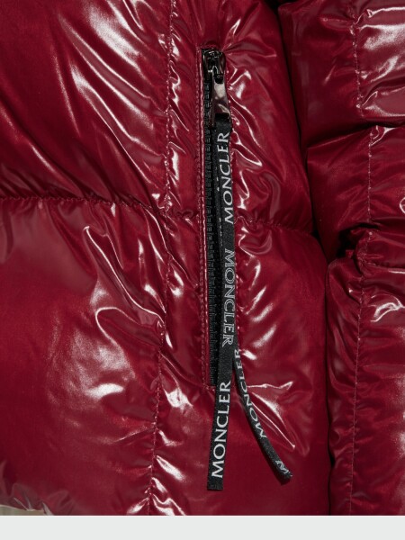 MONCLER - Campera corta de Plumas Parana Azul