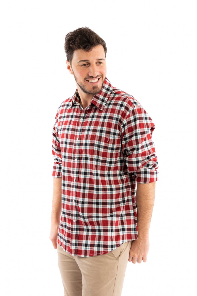 CAMISA VIYELA CLASICA BR Talle Grande ROJO