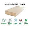 Colchón Espuma 1 Plaza D26 Soporta Hasta 100kg La Tentación Gris Colchón Espuma 1 Plaza D26 Soporta Hasta 100kg La Tentación Gris