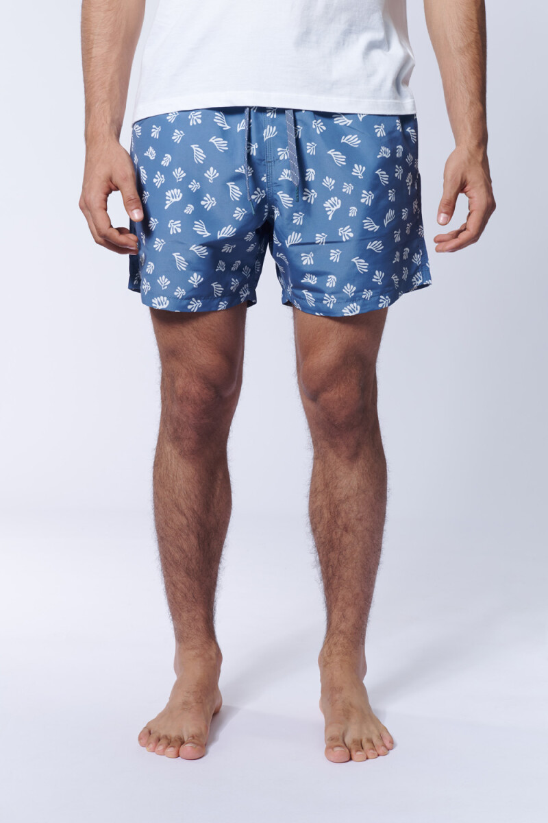 Short de baño Estampa Corales Turquesa