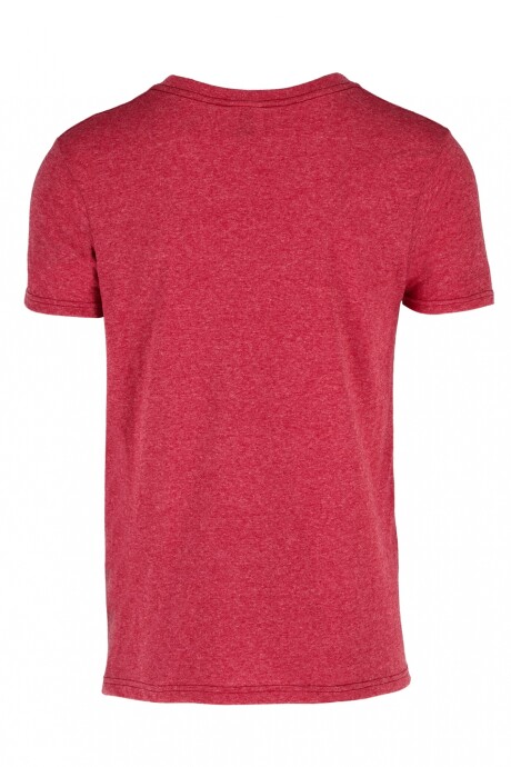 Camiseta jaspe escote en v Rojo